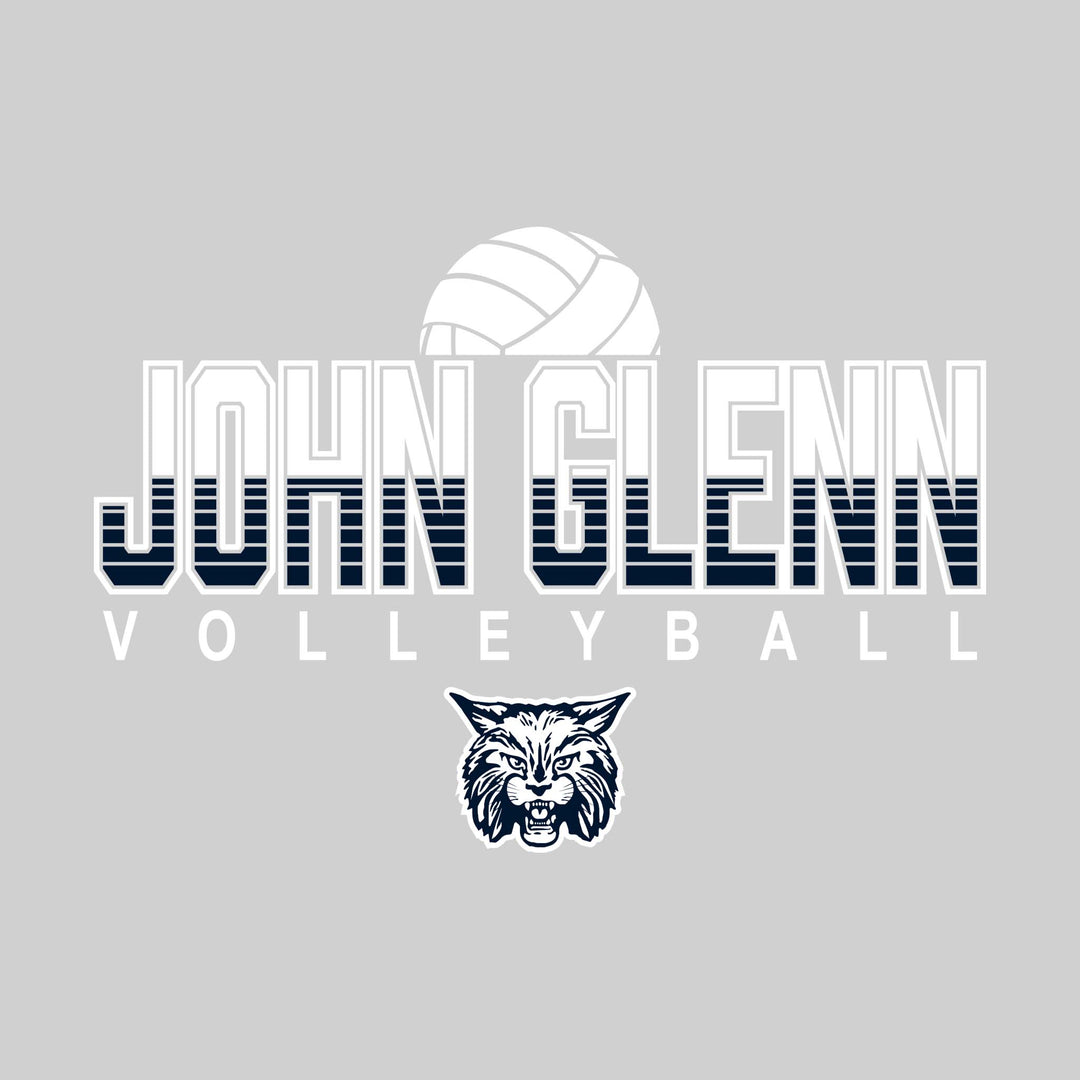 John Glenn Bobacats - Volleyball - Striped John Glenn with Mascot