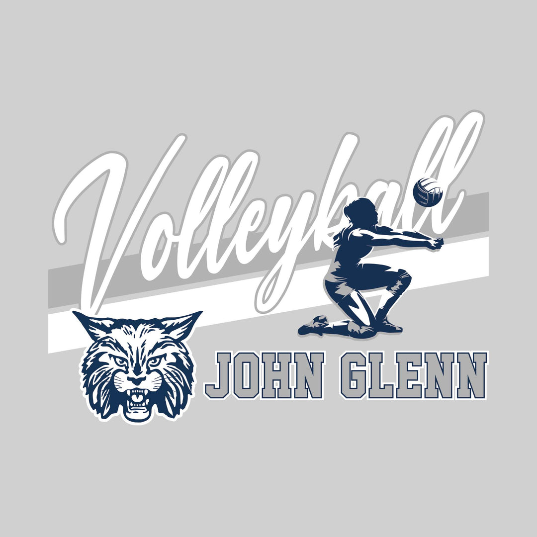 John Glenn Bobcarts - Volleyball - Angled Double Stripes with Player and Mascot