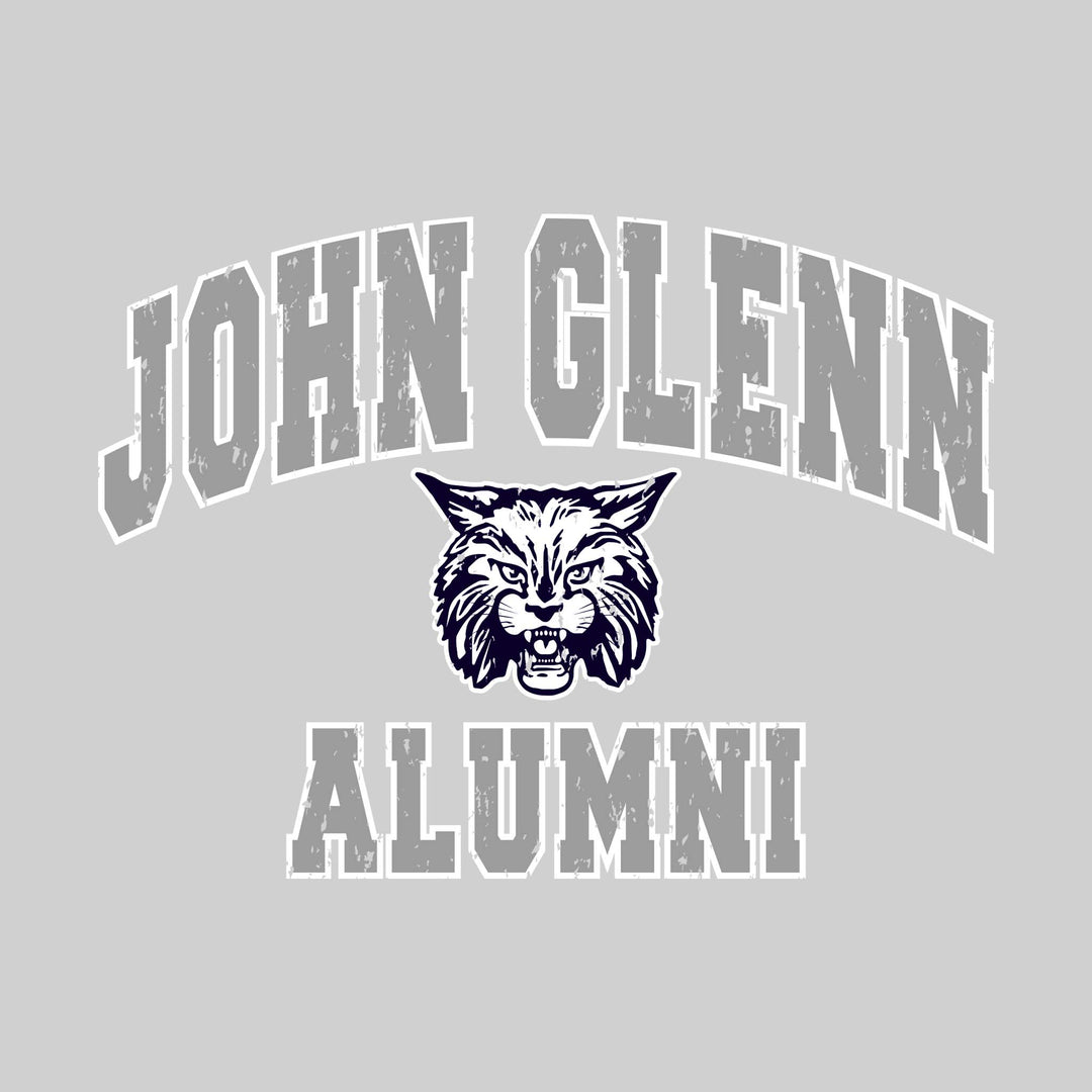 John Glenn Bobcats - Alumni - Arched School Name Over Mascot