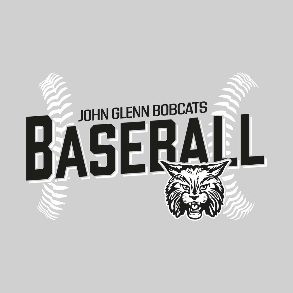 John Glenn Bobcats - Baseball - Angled Baseball with Baseball Stitches