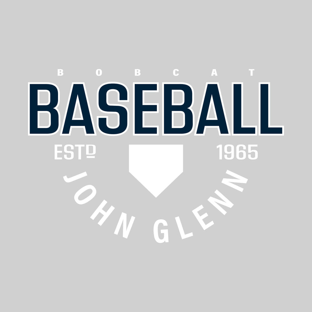 John Glenn Bobcats - Baseball - Baseball with Established Year and Arched School Name