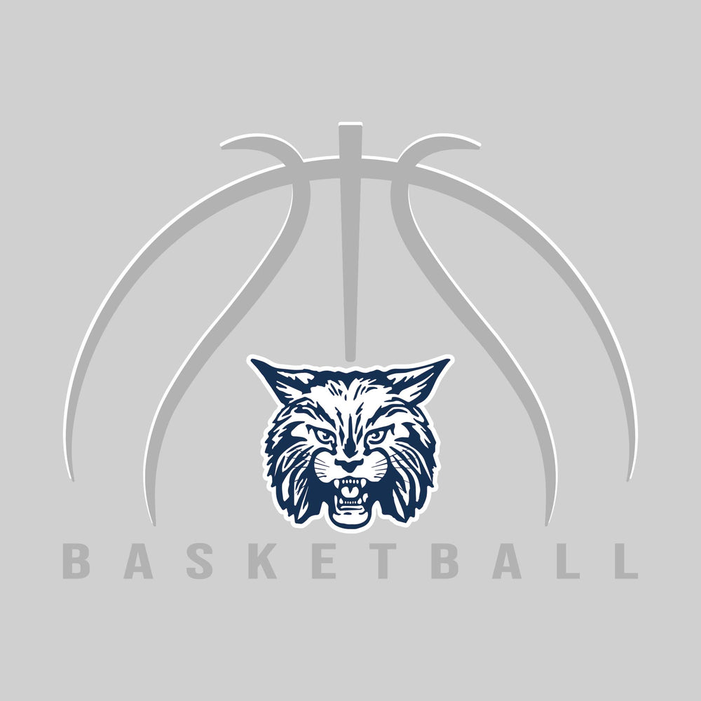 John Glenn Bobcats - Basketball - Basketball Text with Mascot and Grooves