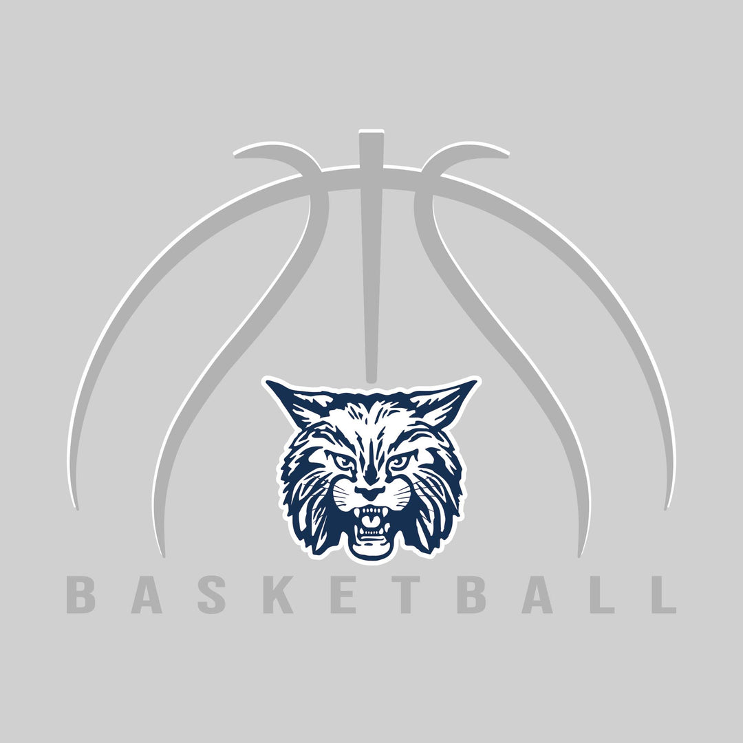 John Glenn Bobcats - Basketball - Basketball Text with Mascot and Grooves
