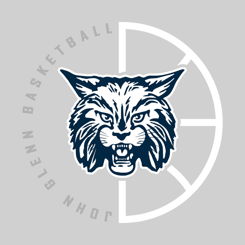 John Glenn Bobcats - Basketball - Center Mascot with Circle Text & Basketball Grooves