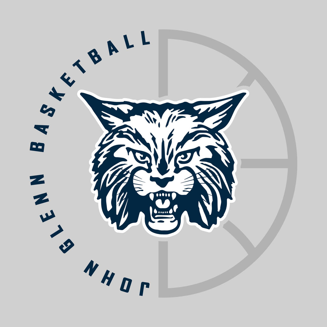 John Glenn Bobcats - Basketball - Center Mascot with Circle Text & Basketball Grooves