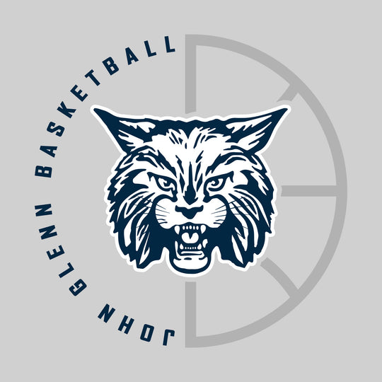 John Glenn Bobcats - Basketball - Center Mascot with Circle Text & Basketball Grooves