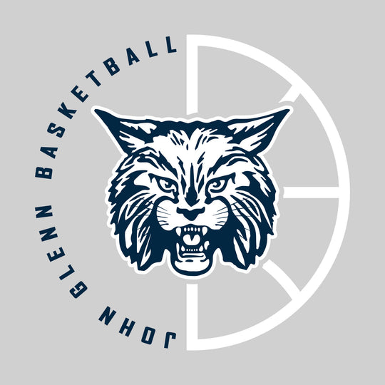 John Glenn Bobcats - Basketball - Center Mascot with Circle Text & Basketball Grooves