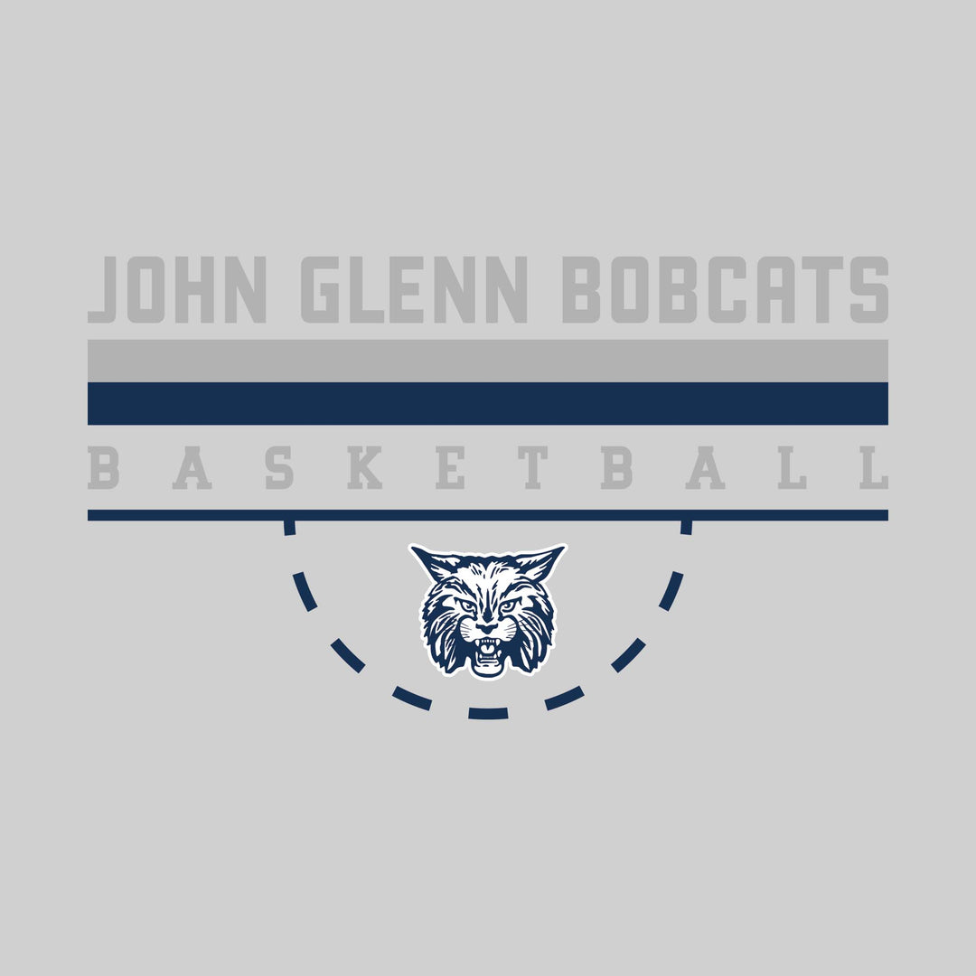 John Glenn Bobcats - Basketball - Double Color Lines with Free-Throw Half Circle