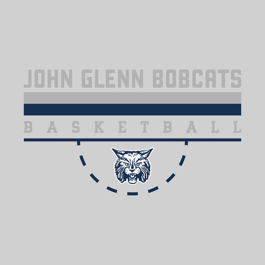 John Glenn Bobcats - Basketball - Double Color Lines with Free-Throw Half Circle