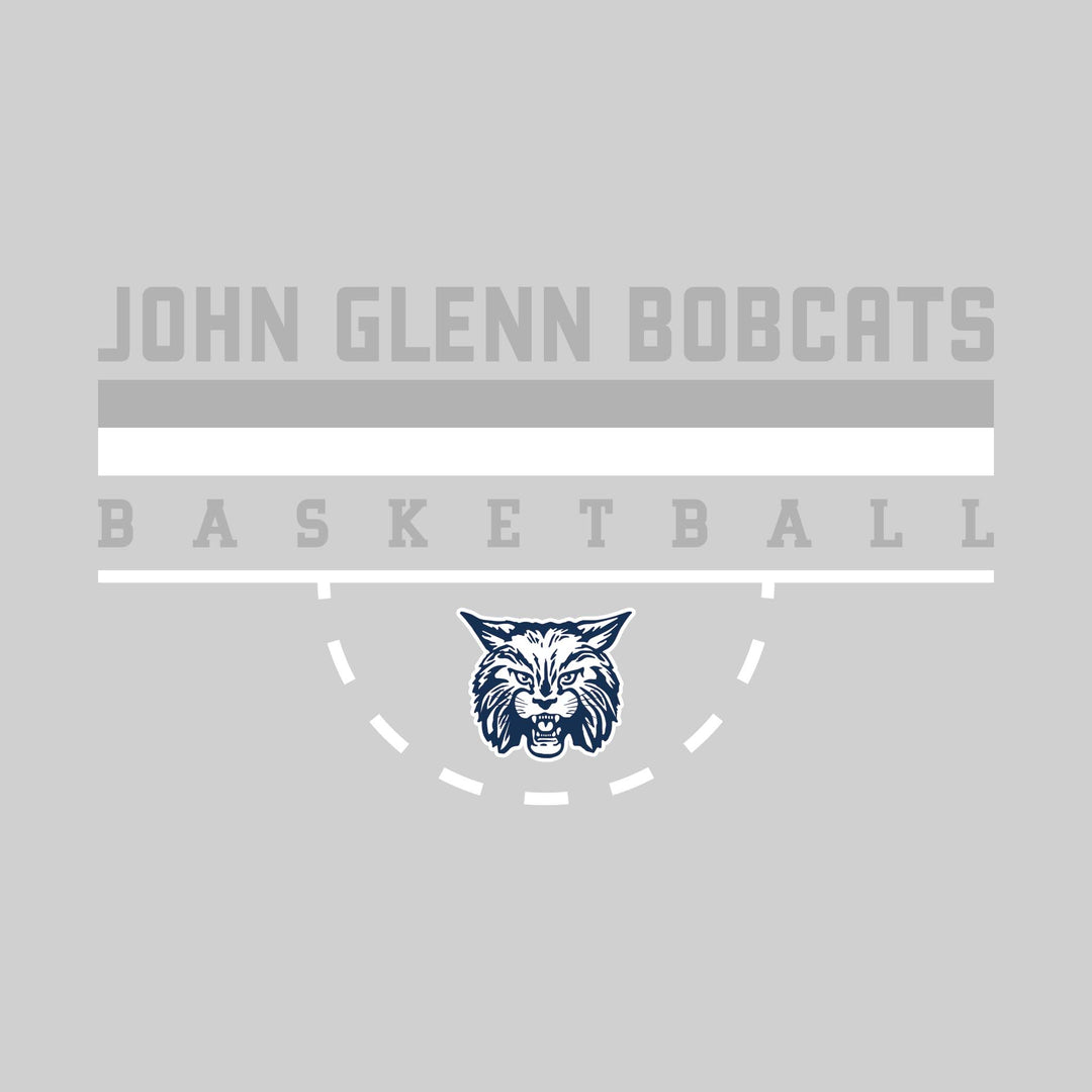 John Glenn Bobcats - Basketball - Double Color Lines with Free-Throw Half Circle