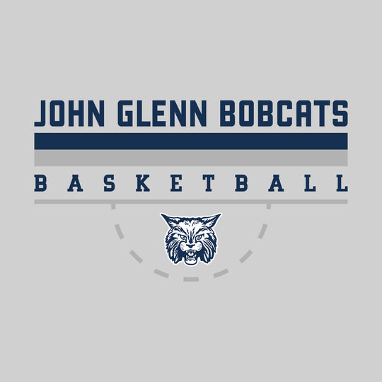 John Glenn Bobcats - Basketball - Double Color Lines with Free-Throw Half Circle