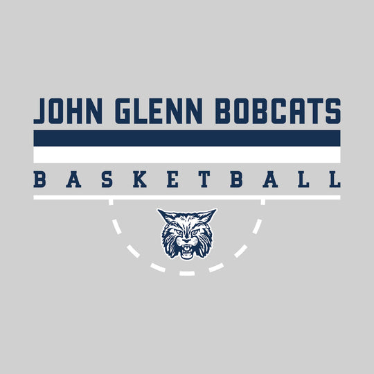 John Glenn Bobcats - Basketball - Double Color Lines with Free-Throw Half Circle