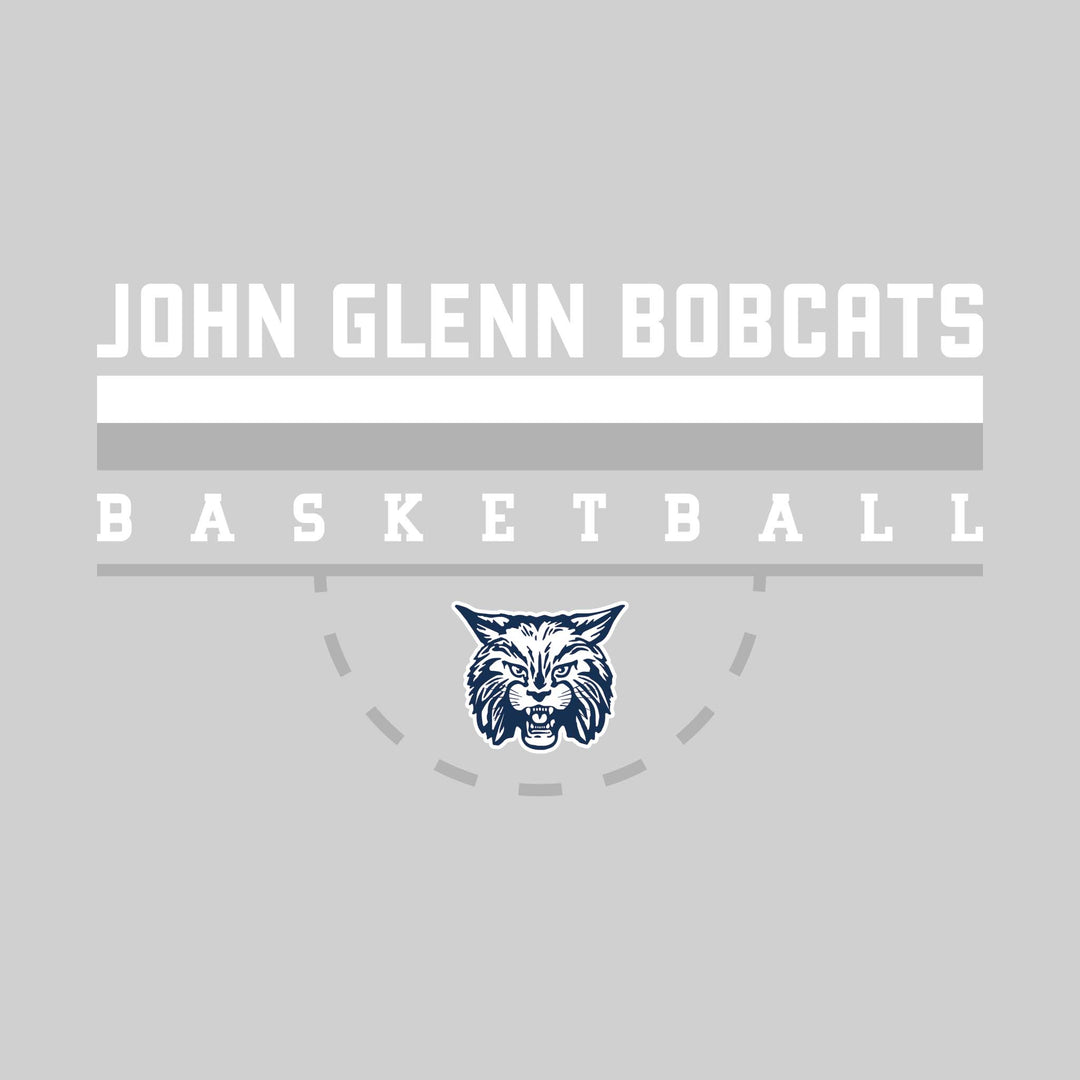 John Glenn Bobcats - Basketball - Double Color Lines with Free-Throw Half Circle