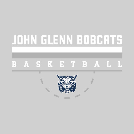 John Glenn Bobcats - Basketball - Double Color Lines with Free-Throw Half Circle