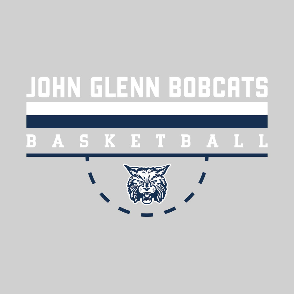 John Glenn Bobcats - Basketball - Double Color Lines with Free-Throw Half Circle