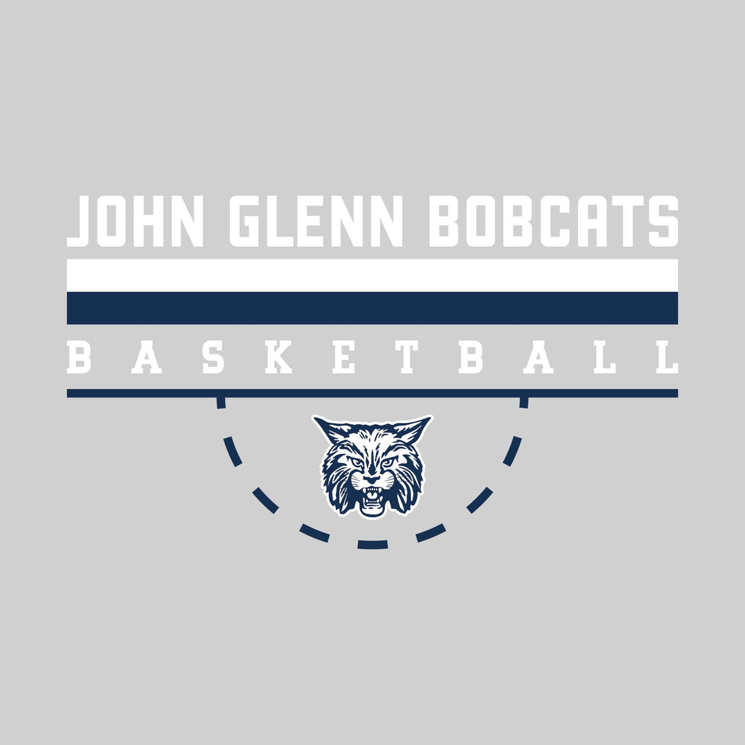John Glenn Bobcats - Basketball - Double Color Lines with Free-Throw Half Circle
