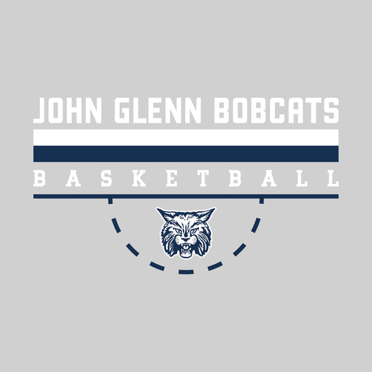 John Glenn Bobcats - Basketball - Double Color Lines with Free-Throw Half Circle