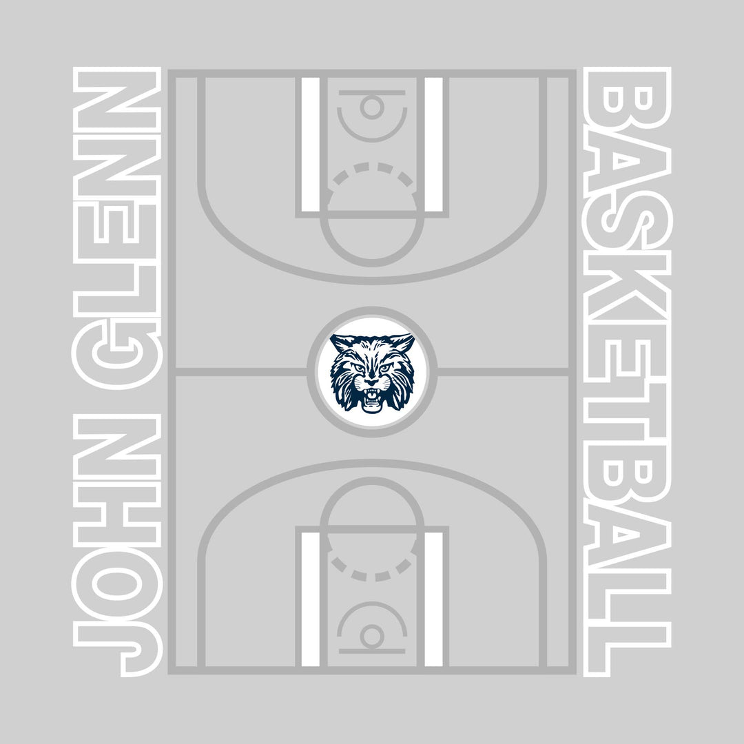 John Glenn Bobcats - Basketball - Full Court with Sideline Text