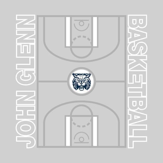 John Glenn Bobcats - Basketball - Full Court with Sideline Text