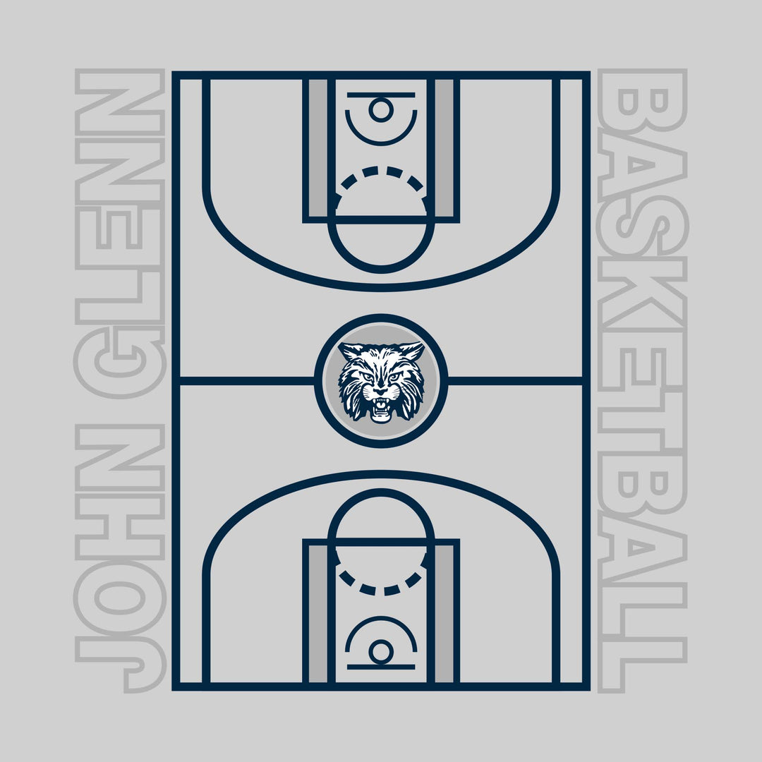 John Glenn Bobcats - Basketball - Full Court with Sideline Text