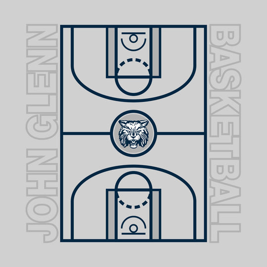 John Glenn Bobcats - Basketball - Full Court with Sideline Text