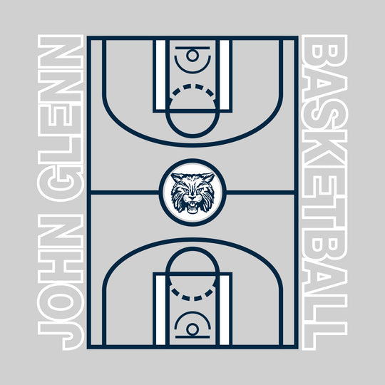 John Glenn Bobcats - Basketball - Full Court with Sideline Text