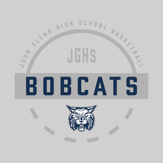 John Glenn Bobcats - Basketball - Mascot Name with Free Throw Circle