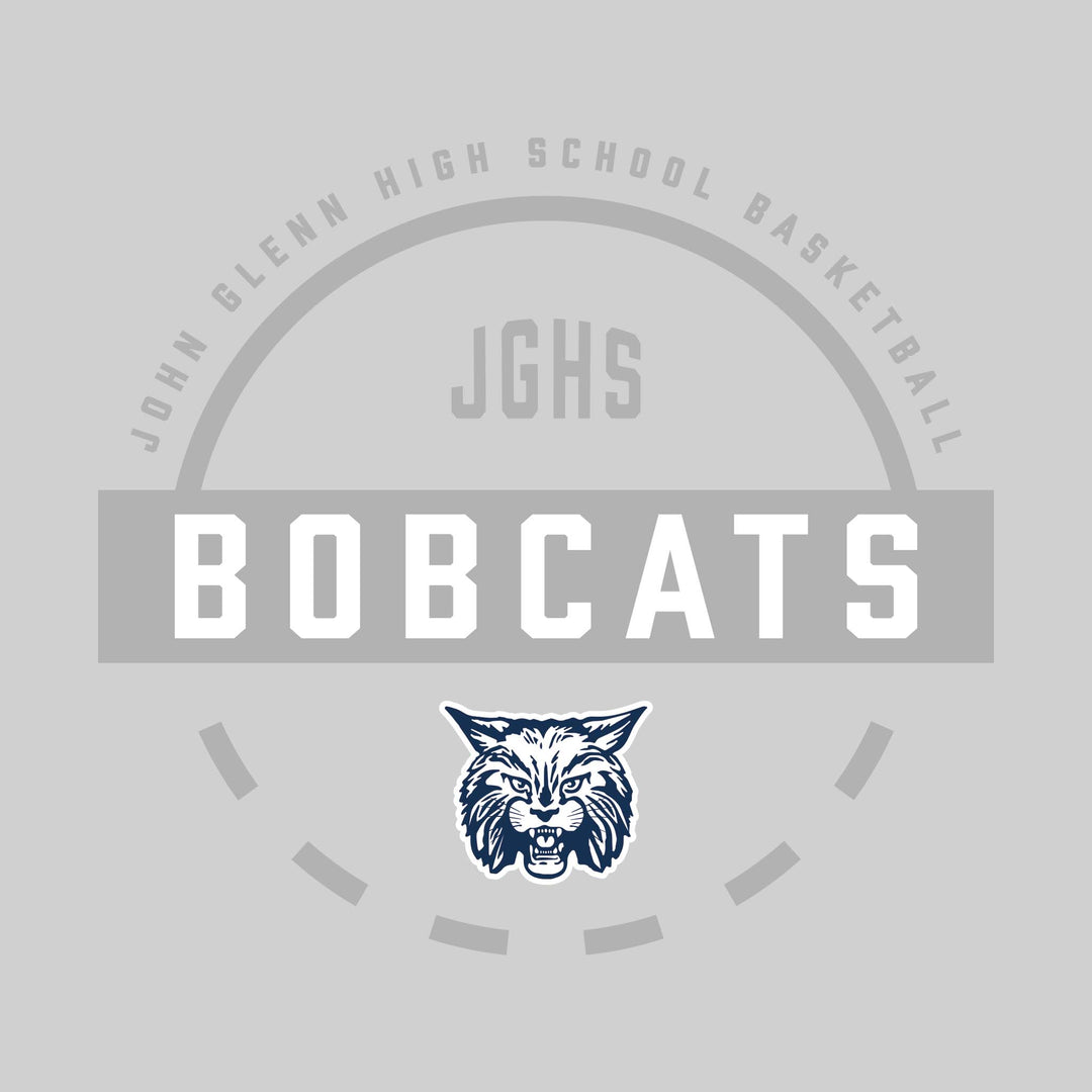 John Glenn Bobcats - Basketball - Mascot Name with Free Throw Circle