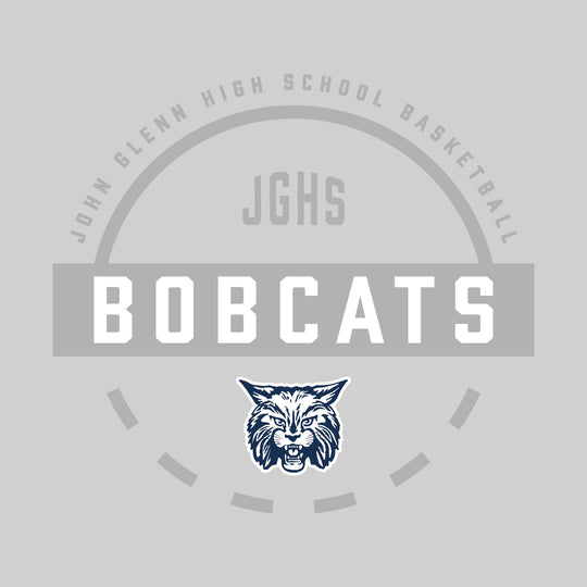John Glenn Bobcats - Basketball - Mascot Name with Free Throw Circle