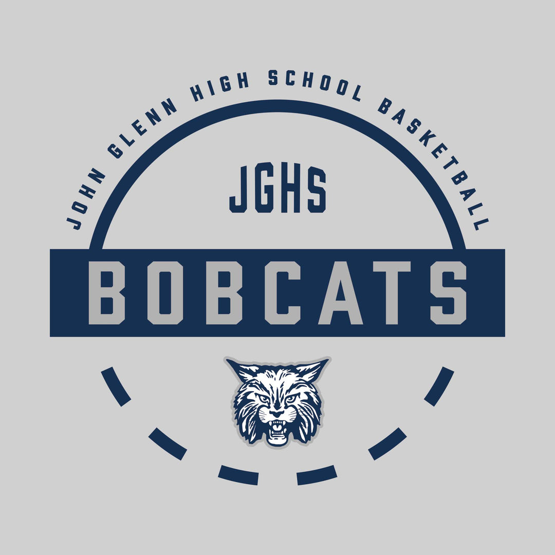 John Glenn Bobcats - Basketball - Mascot Name with Free Throw Circle