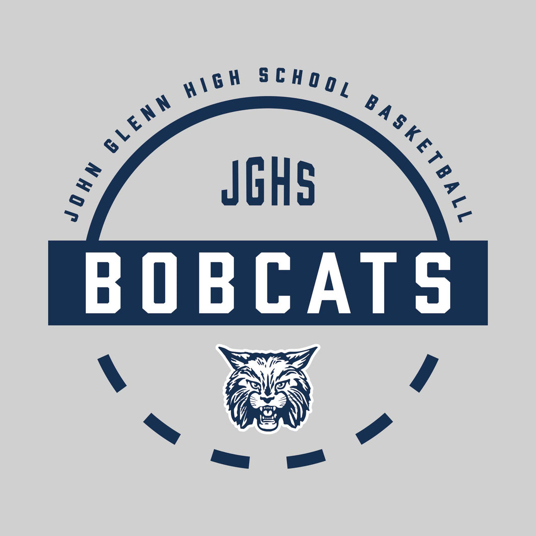 John Glenn Bobcats - Basketball - Mascot Name with Free Throw Circle