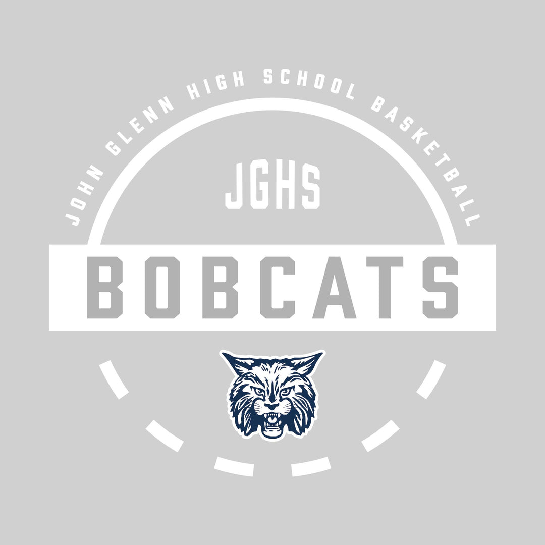 John Glenn Bobcats - Basketball - Mascot Name with Free Throw Circle