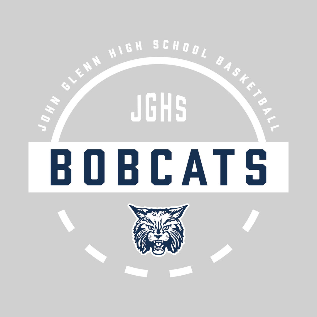 John Glenn Bobcats - Basketball - Mascot Name with Free Throw Circle