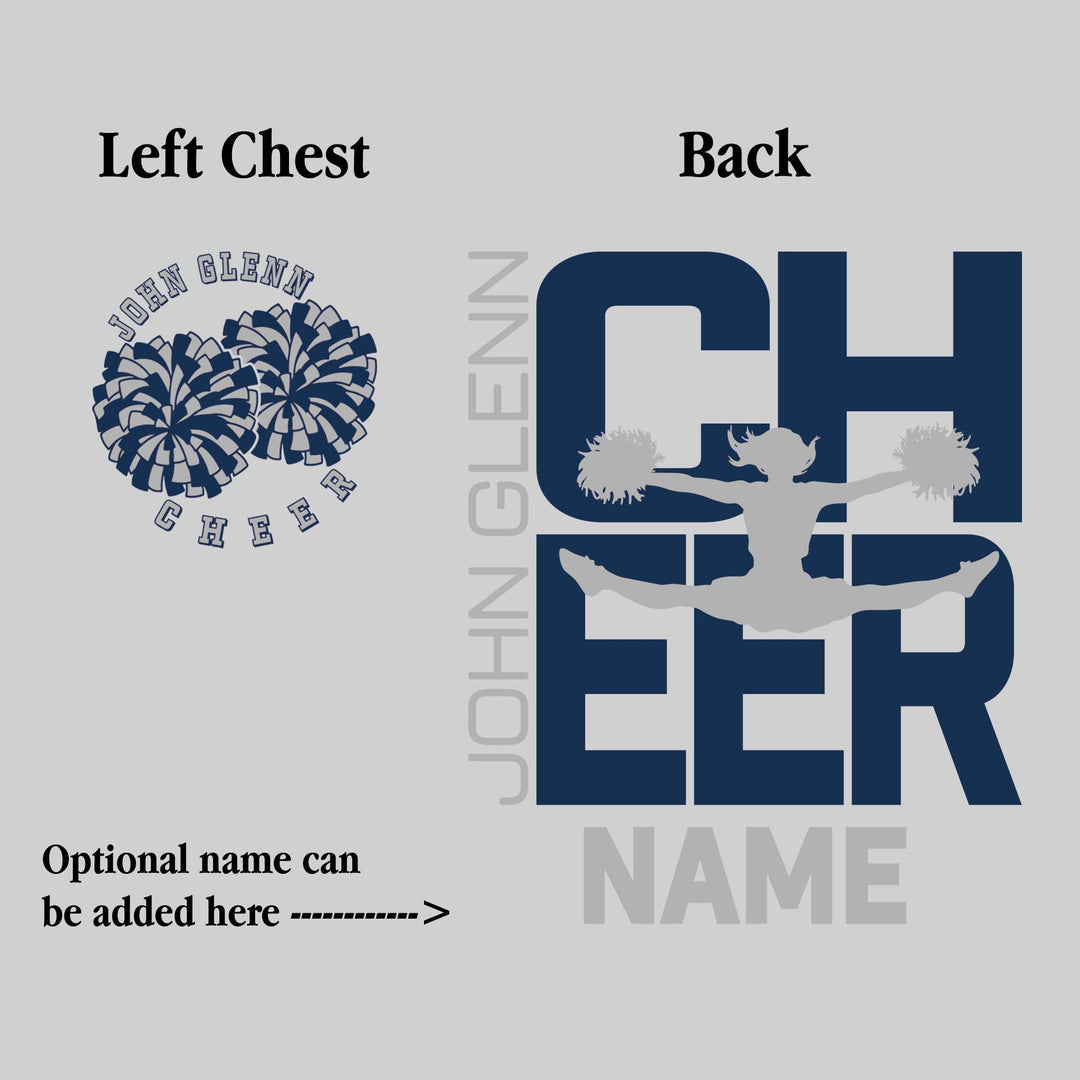 John Glenn Bobcats - Cheer - Cheer Stacked with Cheerleader Silhouette