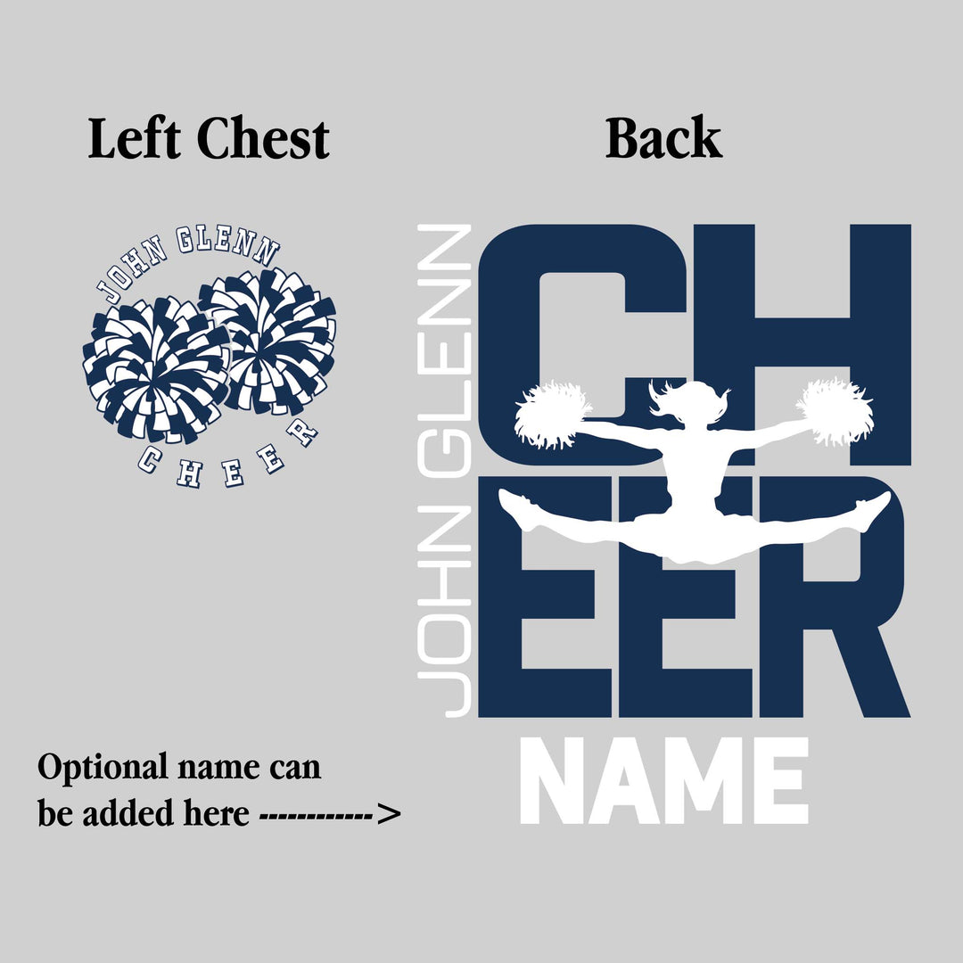 John Glenn Bobcats - Cheer - Cheer Stacked with Cheerleader Silhouette