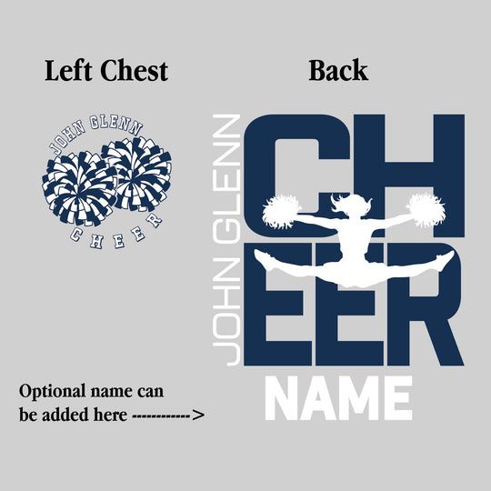 John Glenn Bobcats - Cheer - Cheer Stacked with Cheerleader Silhouette