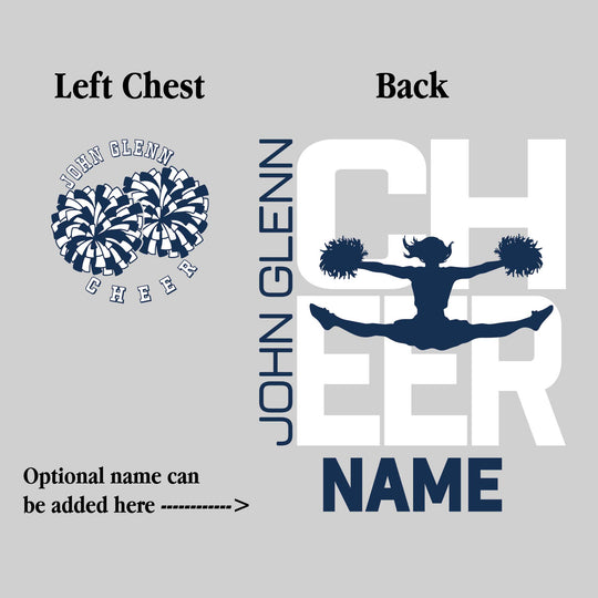 John Glenn Bobcats - Cheer - Cheer Stacked with Cheerleader Silhouette