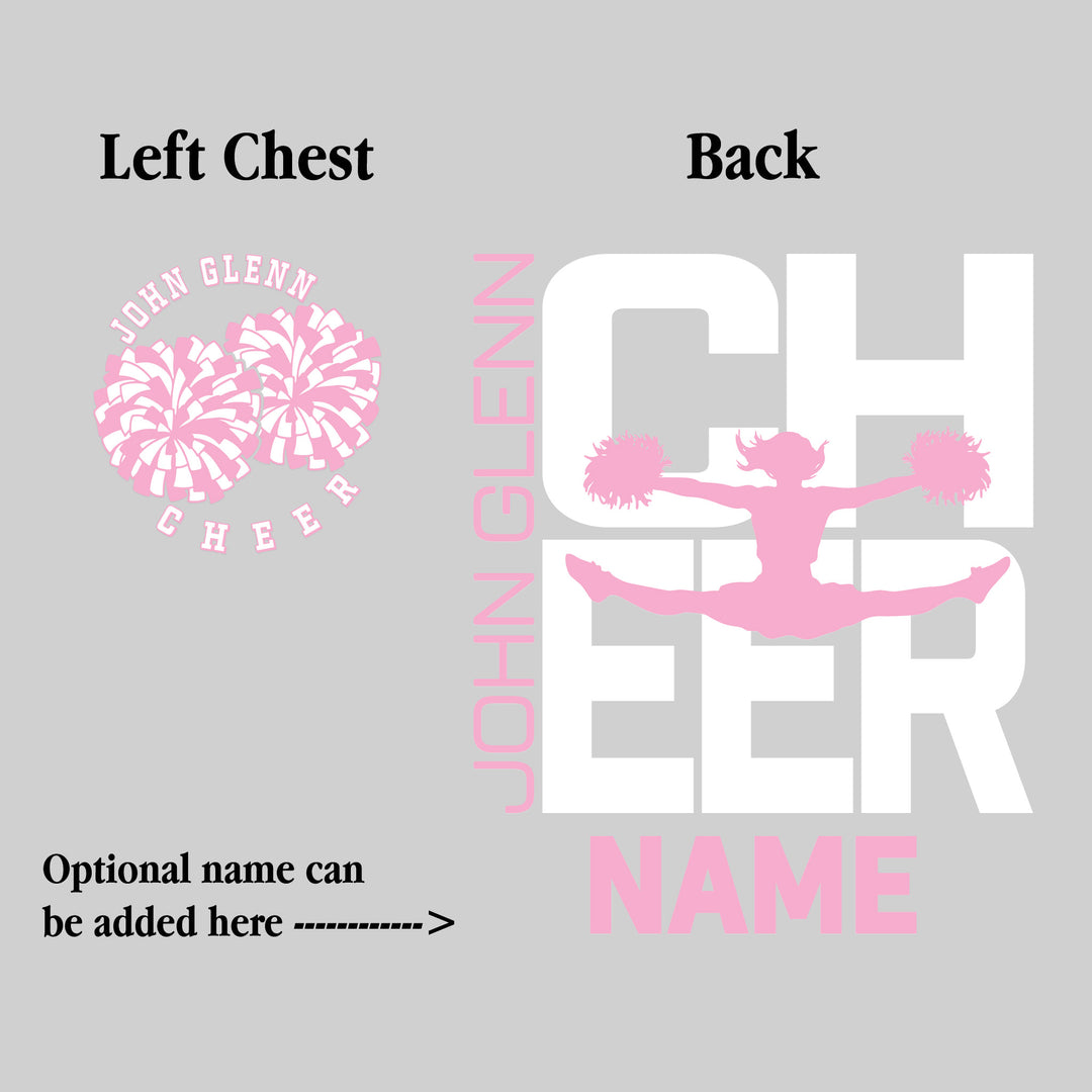 John Glenn Bobcats - Cheer - Cheer Stacked with Cheerleader Silhouette