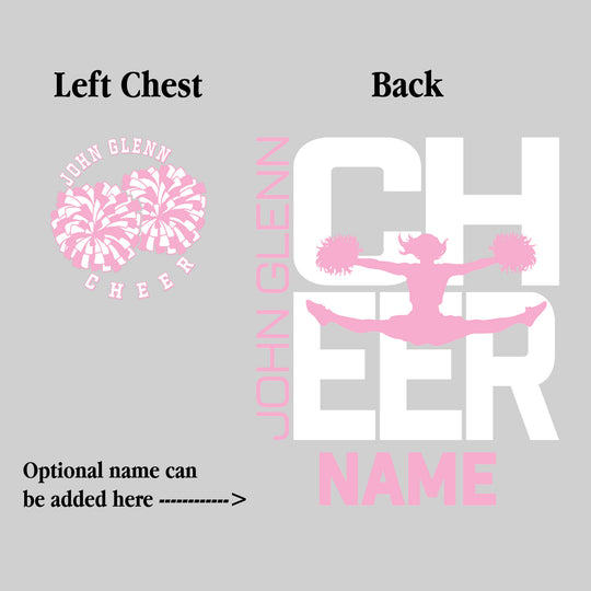 John Glenn Bobcats - Cheer - Cheer Stacked with Cheerleader Silhouette
