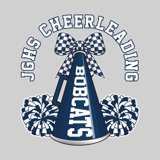 John Glenn Bobcats - Cheer - Megaphone with Arched Text and Bow