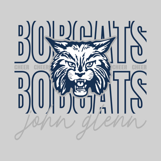 John Glenn Bobcats - Cheer - Outlined Bobcats with Cursive School Name