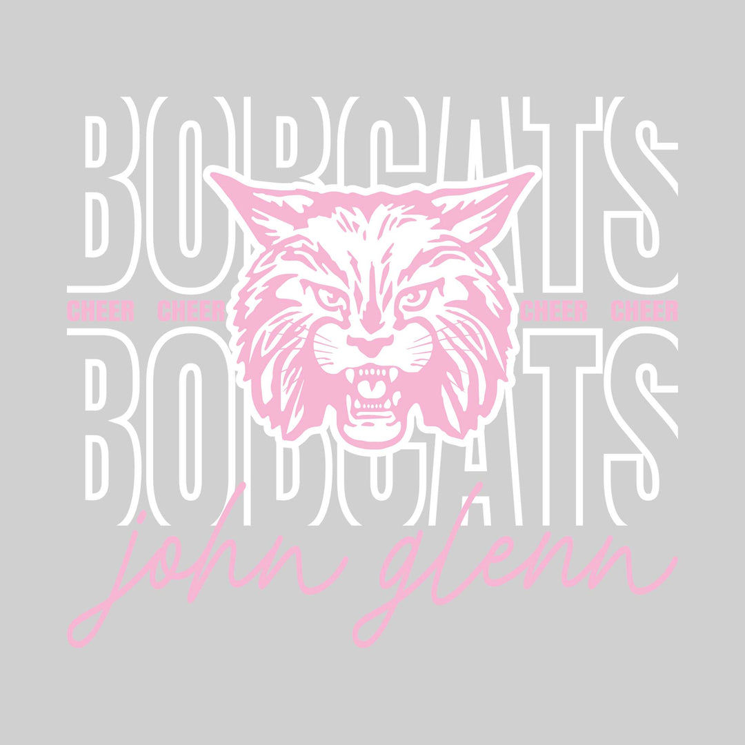 John Glenn Bobcats - Cheer - Outlined Bobcats with Cursive School Name
