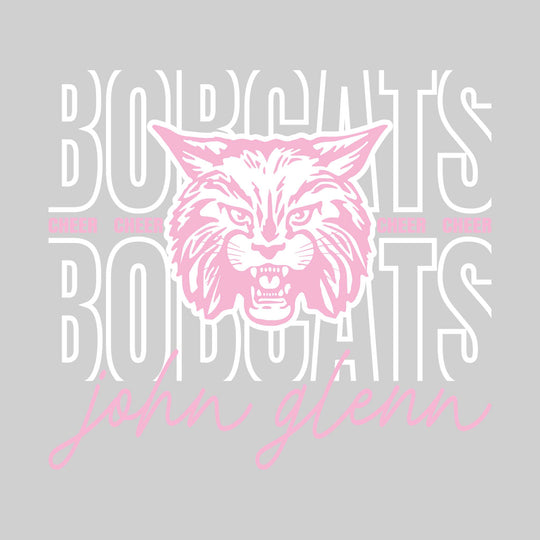 John Glenn Bobcats - Cheer - Outlined Bobcats with Cursive School Name