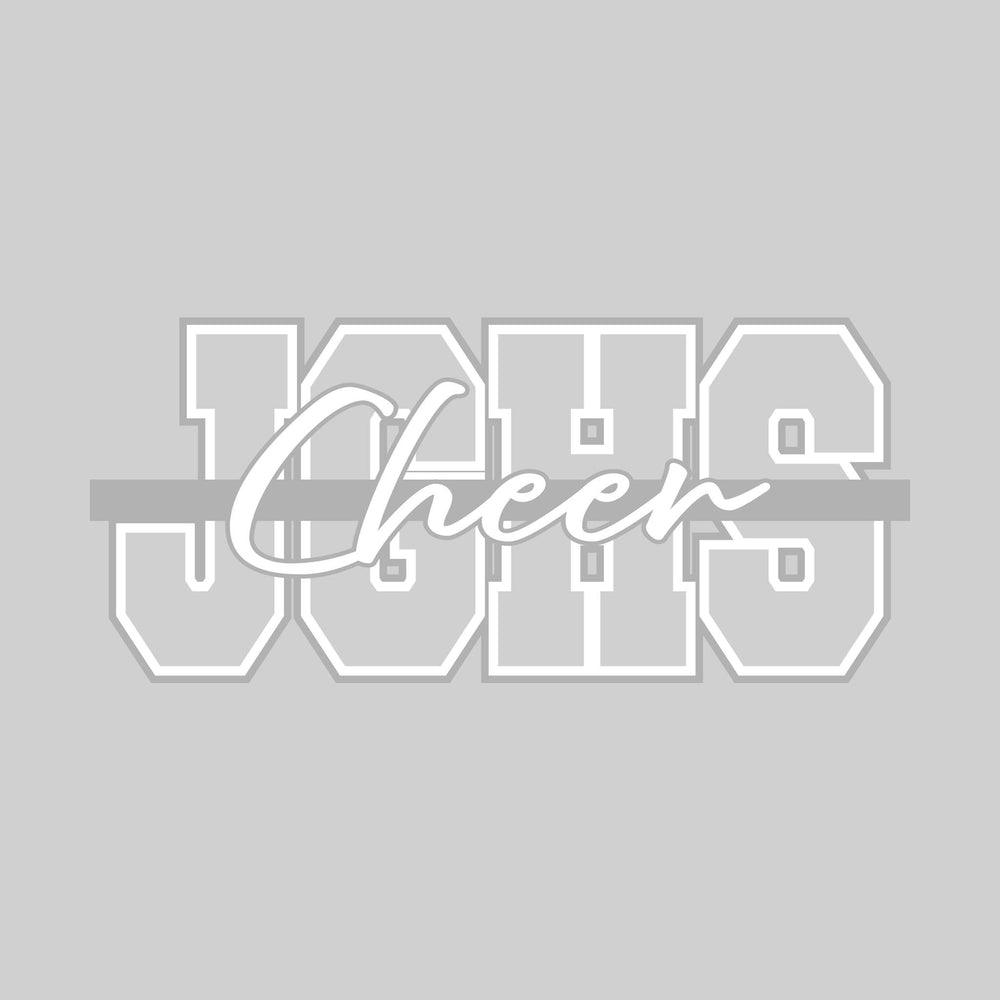 John Glenn Bobcats - Cheer - Outlined JGHS with Cursive Cheer and Color Bar