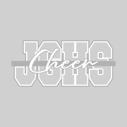 John Glenn Bobcats - Cheer - Outlined JGHS with Cursive Cheer and Color Bar