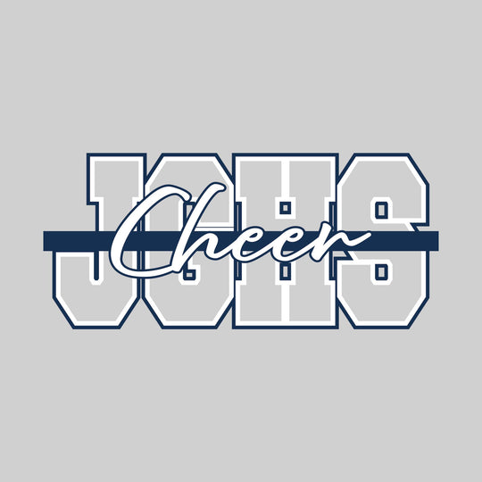 John Glenn Bobcats - Cheer - Outlined JGHS with Cursive Cheer and Color Bar