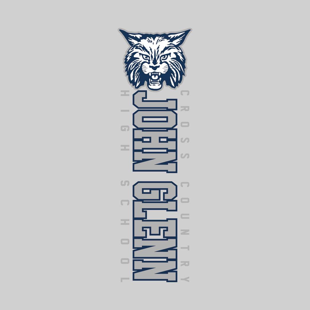 John Glenn Bobcats - Cross Country - Vertical School Name with Upper Mascot