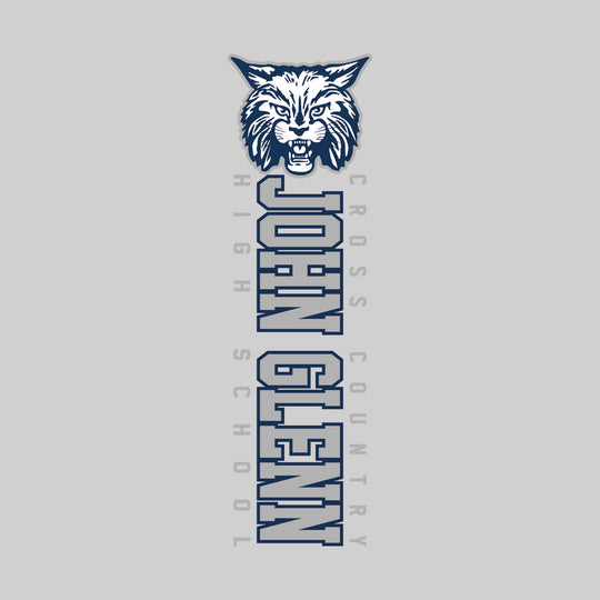 John Glenn Bobcats - Cross Country - Vertical School Name with Upper Mascot