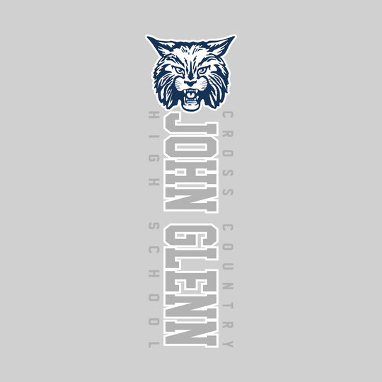 John Glenn Bobcats - Cross Country - Vertical School Name with Upper Mascot