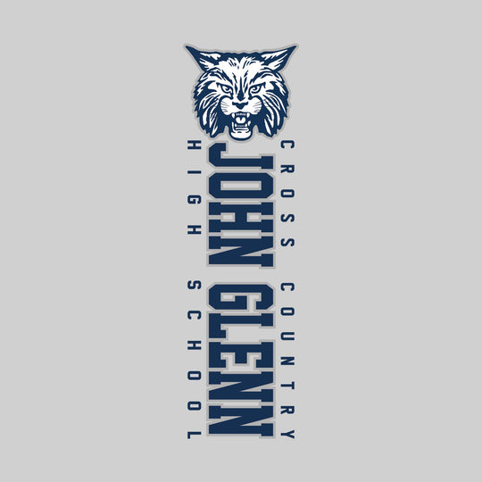 John Glenn Bobcats - Cross Country - Vertical School Name with Upper Mascot